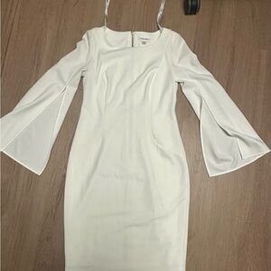 Calvin Klein White Long Sleeve Dress